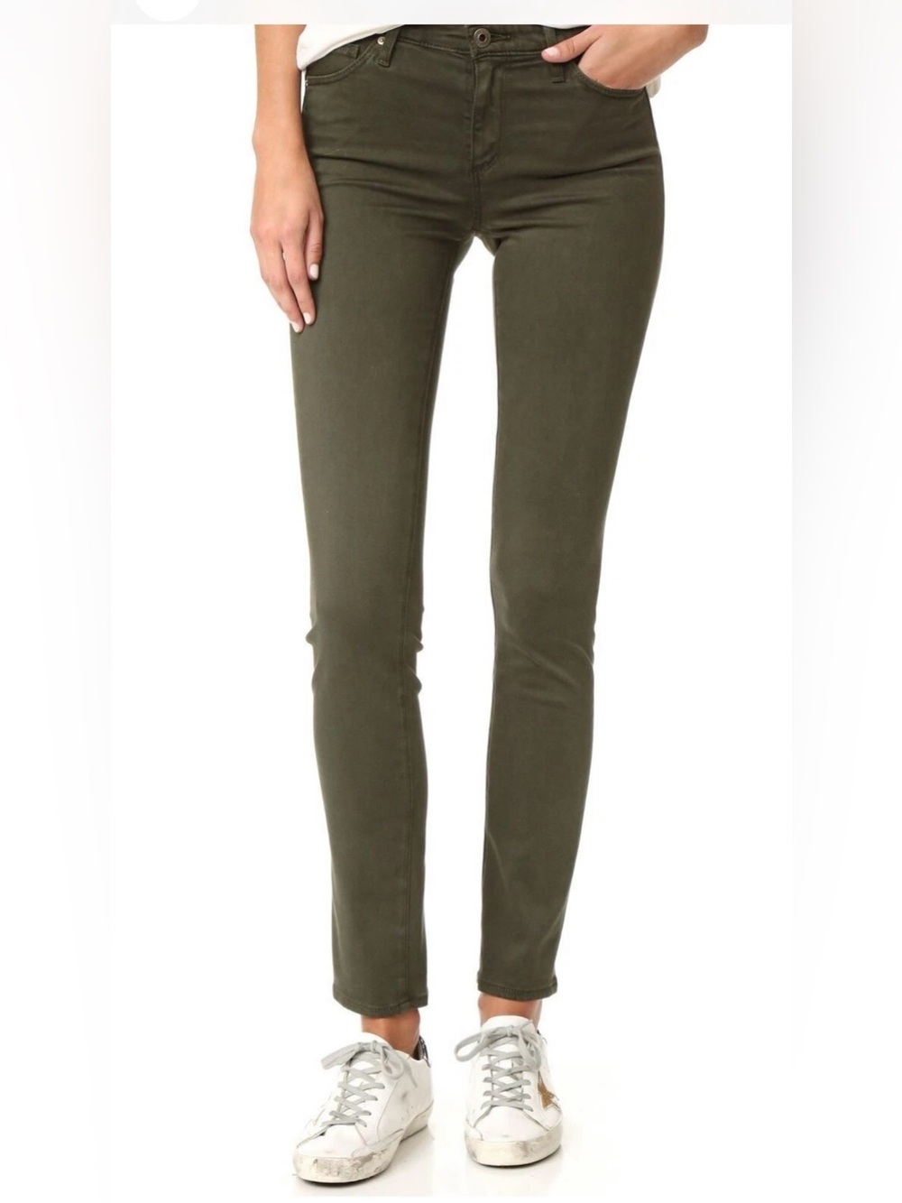 AG Adriano Goldschmied Olive "The Prima" Cigarette Pants